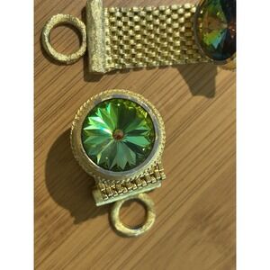 Mesh‎ Wrap Cuff Links DANTE Watermelon  Rivoli Glass Men's Jewelry Classy Formal